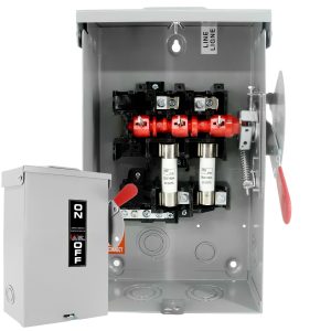 2P 60Amp Fusible Disconnect Switch, 120V/240V Heavy Duty Safety Switch, NEMA 3R Rated, for Outdoor/Indoor Use