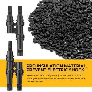 BougeRV Solar Branch Connectors Y Connector for Parallel Connection Between Solar Panels FMM+MFF (1 Pair)