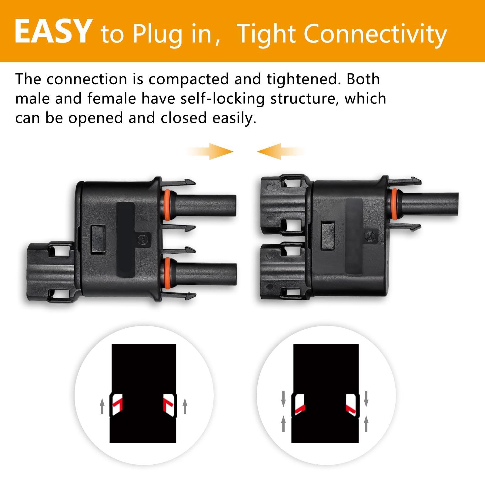 Trisinger Solar Branch Connector IP68 Waterproof 1500V Solid Copper Terminal,FMM+MFF,1 Pairs (2 to 1) - Image 5