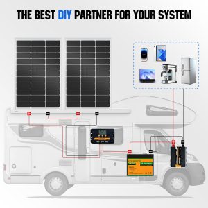 ECO-WORTHY 100 Watt Solar Panel 18 Volt Monocrystalline Solar Panel High Efficiency Module RV Marine Boat Caravan Off Grid