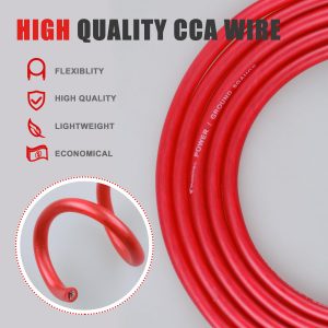 AWELTEC 8 Gauge Wire, 25 Feet Red Power Ground Wire Cable, Primary Automotive Wire, Copper Clad Aluminum Wire for Battery Cable, Car Audio, Amp Wiring, Generator, Automotive, RV
