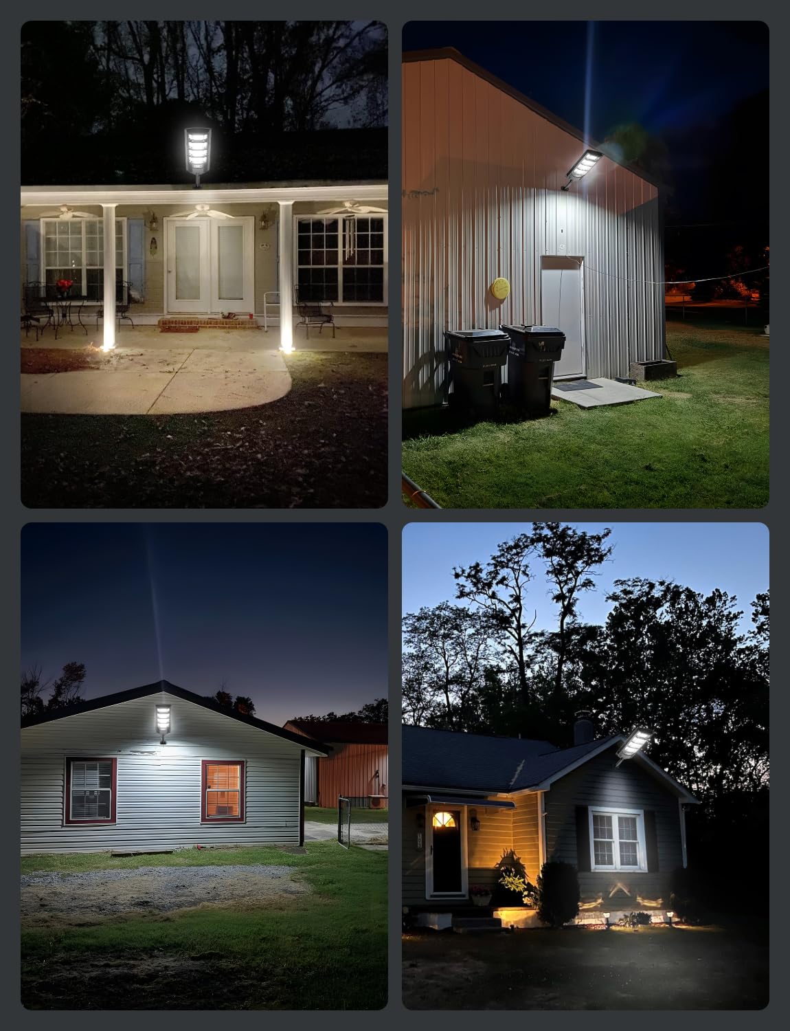 Eontim Solar Street Lights Outdoor, Wide-Angle LED Flood Light with Motion Sensor, Dusk-to-Dawn, Waterproof, Solar Powered Security Light for Yard, Driveway, Garage, Barn (4 Pack) - Image 4