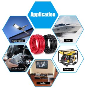 Kimbluth 1/0 Gauge Battery Cable Copper Wire, 3FT Red+3FT Black 1/0 AWG Welding Cable Standard USA OFC Wire for Automotive, Battery, Solar, Marine and Generator