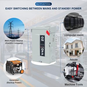 2P 30Amp 110/240V 2 Wire Fusible Heavy Duty Safety Switches，Ac Disconnect Switches Box，Quick Disconnect Safety Switch，Equipped with fuses