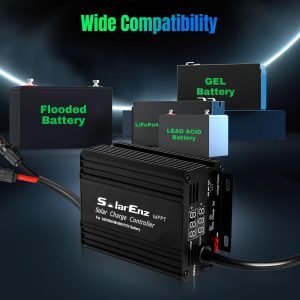 12A Boost MPPT Solar Charge Controller Solar Panel Regulator for24V/36V/48V/60V/72V Lead-Acid, LiFePO4, Gel, Flooded Batteries etc in Golf Cart,eBike,Club Car, Scooterand Solar System