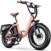 1500W Peak Electric Bike for Adults, 70Miles & 30MPH Electric Bicycle, 20''×4.0" Fat Tires for Urban Commuters,7 Speed Mountain Ebike Color Rose Pink e Bike Electric Women