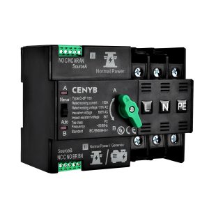 CENYB Automatic/Manual Transfer Switch for Home Generator 3P 100A AC110V Uninterrupted Power Supply DIN Rail Mount Toggle Changeover Module