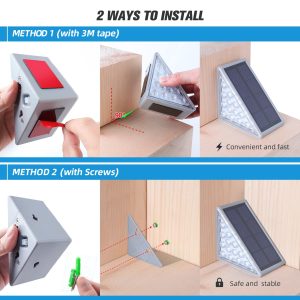 NIORSUN Solar Step Lights 6 Pack, Outdoor Stair Lights Waterproof IP67 with Auto On/Off - 3000K Warm White for Steps, Stairs, Deck, Patio, Yard, Porch, Garden, Sidewalk, Front Door