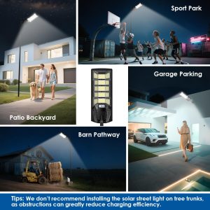 Lixmiari Solar Street Lights Outdoor, Wide Angle LED Lighting with Motion Sensor & Remote Control, IP67 Waterproof, Long-Lasting Solar Powered Lamp, Dusk to Dawn, for Patio, Yard, Outside, 2 Pack