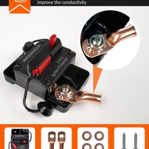 BULVACK 250Amp Circuit Breaker for Boat Trolling Motor Marine ATV Trailer Vehicles Stereo Audio Electronic Battery Solar System Inline Fuse with Manual Reset Switch Waterproof DC 12V-48V (250A)