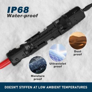 Solar Panel Connector to XT60i Connector Cable 50FT, 12AWG Solar to XT60i Charge Extension Cable XT60i (Plug Female) Cable for RV Folding Solar Panel, Portable Power Station, Solar Generator