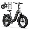 SISIGAD Folding Electric Bike for Adults - 1500W | 28MPH | 500Wh/48V | 60 Miles Electric Bike - 20" Fat Tire Dirt Ebike, 7-Speed Shock Absorber for Men Women Commuter, with Cargo Rack UL2849 Tested