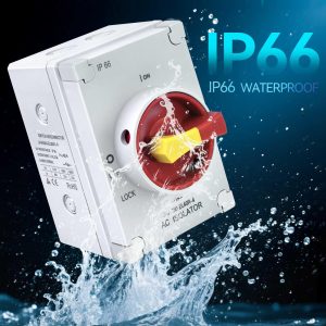40Amp AC Disconnect Switch AC 800V IP66 Waterproof Isolation PV On Off Rotary Switch 4-Pole Ac Disconnect Box Outdoor 40A ﻿