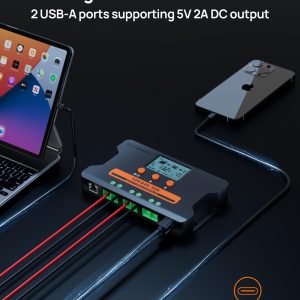 ECO-WORTHY Solar Charge Controller 30A with Bluetooth,WiFi, APP Remote Connection, Solar Panel Custom Battery Regulator, Dual USB Port Auto 12V/24V PWM for FLD/LiFePO4/SLD/GEL RV Solar System