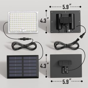 SUPERDANNY Solar Outside Lights with 113 Bright LEDs 7000K, Motion Sensor Outdoor Flood Lights Dusk to Dawn with 16ft Cable IP65 Waterproof, Security Light for Garden Barn Porch 2 Pack