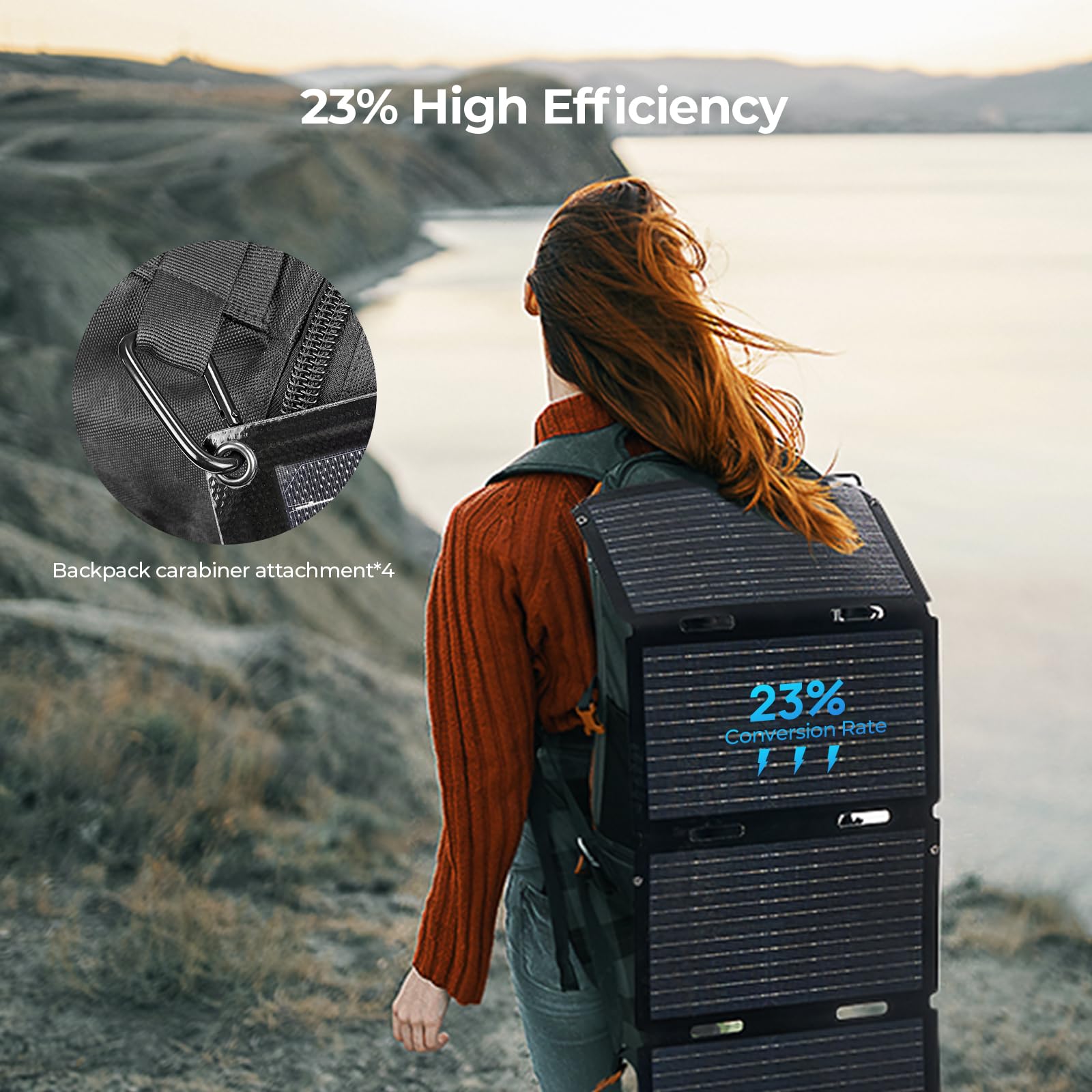 BougeRV 50W Fiberglass Portable Solar Panel, Foldable Solar Cell Solar Charger with USB Outputs for Phones, Compatible with BougeRV 277Wh/173Wh/JuiceGo 240Wh Power Station, for Camping, Hiking - Image 5