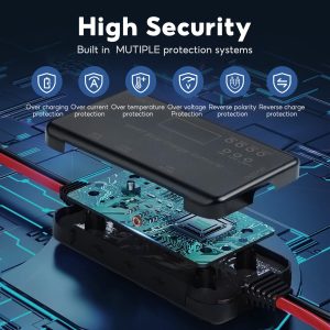 OXSUN MPPT Solar Charge Controller, 12V 10A Solar Panel Regulator with USB and Type-C outports Solar Regulator Compatible with Gel AGM LiFePO₄ Battery and SAE to Bare Wire Cable x 1