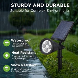 InnoGear Solar Lights Outdoor Waterproof Solar Garden Light for Outside Yard Landscape Lighting Pathway Spot Lights Spotlight Wall Light Auto On/Off, Pack of 2 (White)