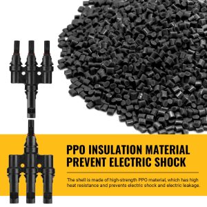 BougeRV Solar Branch Connectors 3 to 1 Y Connector for Parallel Connection Between Solar Panels (1 Pair)