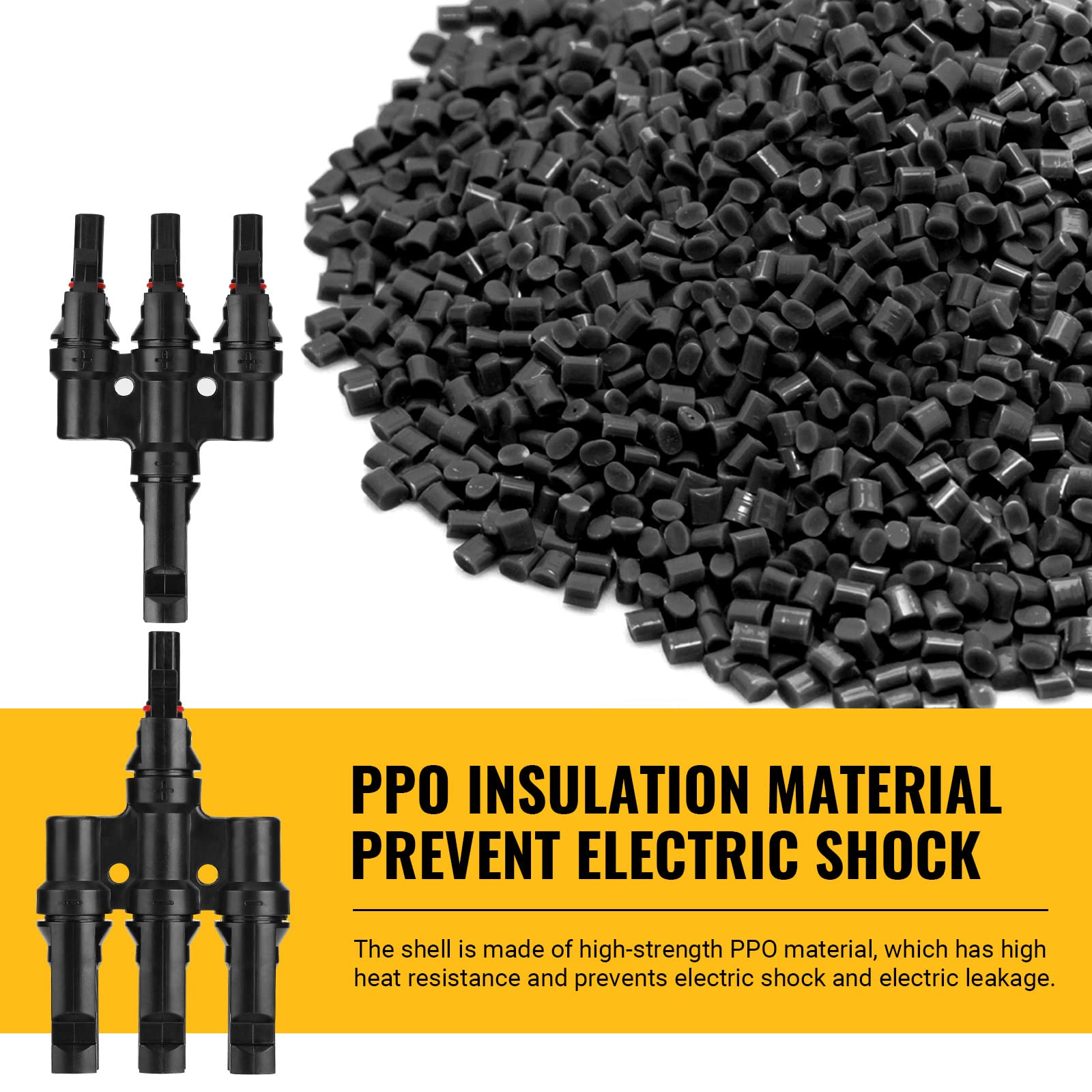 BougeRV Solar Branch Connectors 3 to 1 Y Connector for Parallel Connection Between Solar Panels (1 Pair) - Image 4
