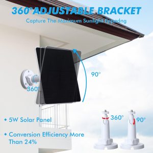 Copkim 6 Set Solar Panel for Security Camera - IP65 Waterproof 4.5W Solar Panels with 9.8ft Charging Cable & Adjustable Wall Mount