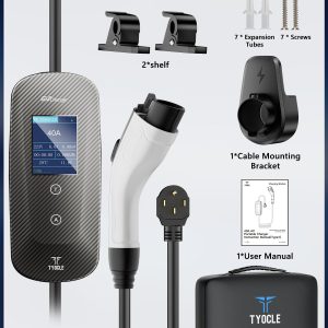 2025 New Portable Level 2 EV Charger (40Amp, 240V, NEMA 14-50P) with 23 Ft Cable. The Mobile Electric Vehicle Equipment Works Home Car Charging, Offering Charging for EV Model