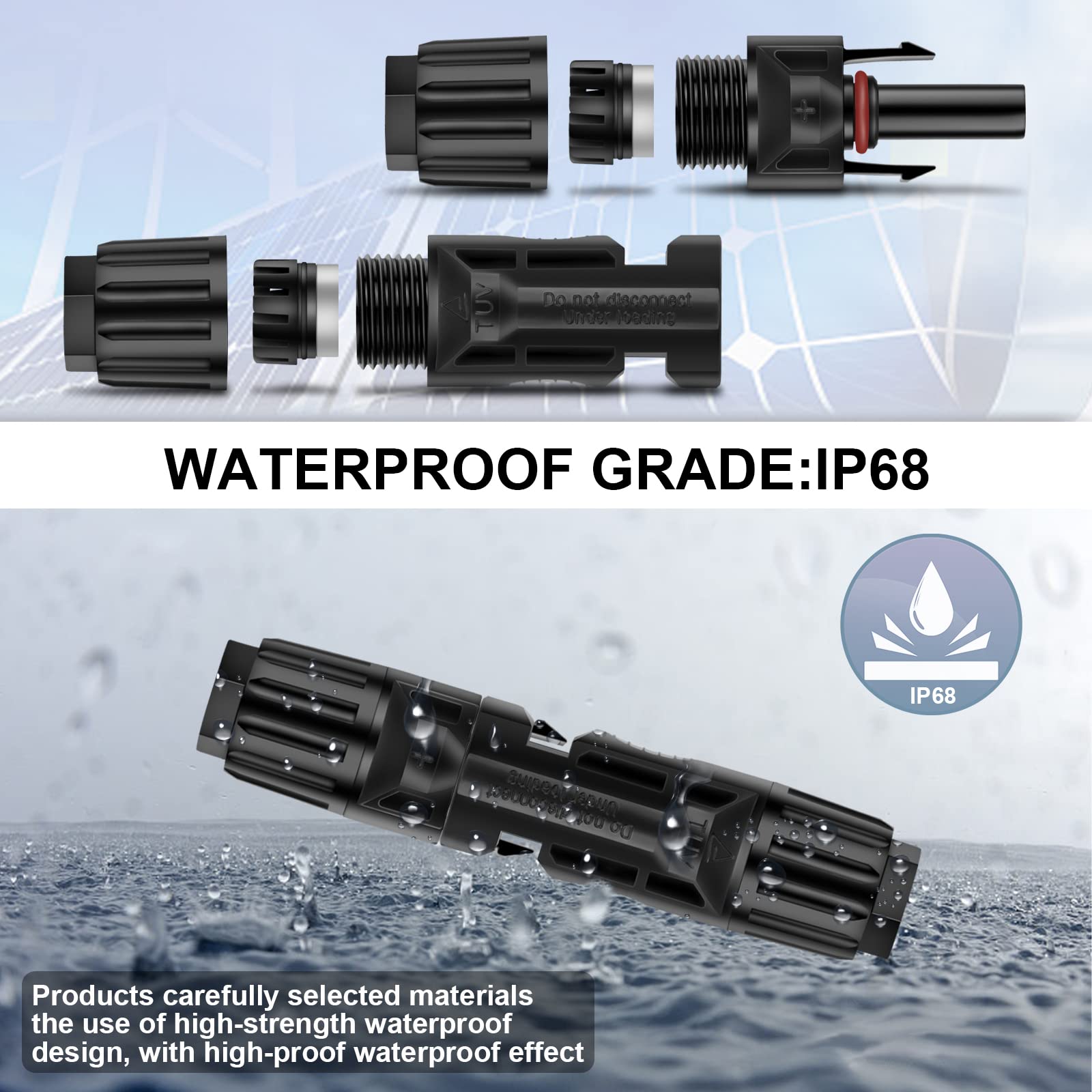 Geosiry 16 PCS 8AWG Solar Connectors with Spanners, 8 Pair Solar Panel Connectors Male/Female (8 Pairs 8AWG Solar Connectors) - Image 5