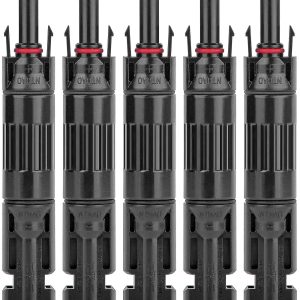Jtron 5 PCS PV Solar Panel Connector Male/Female 10A Built-in Diode Inline Fuse Solar Wire Connectors Waterproof Anti-backflow