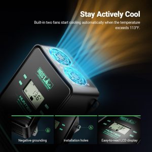 HQST 80 Amp MPPT Solar Charge Controller, 12V/24V/36V/48V Negative Grounding Controller, w/ Smart Bluetooth APP Control, Low-Temp Cut-Off, LCD Display, for Lithium, Sealed, AGM, GEL, Flooded Batteries