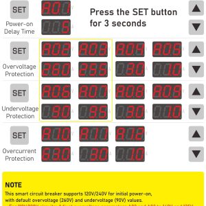 DIHOOL Adjustable Voltage Protector 110V 220V, Low/High Voltage Cutoff and Overcurrent Protection, 70-200V Undervoltage, 140-300V Overvoltage, 1-63A Smart Circuit Breaker AC Disconnect, DIN Rail Mount