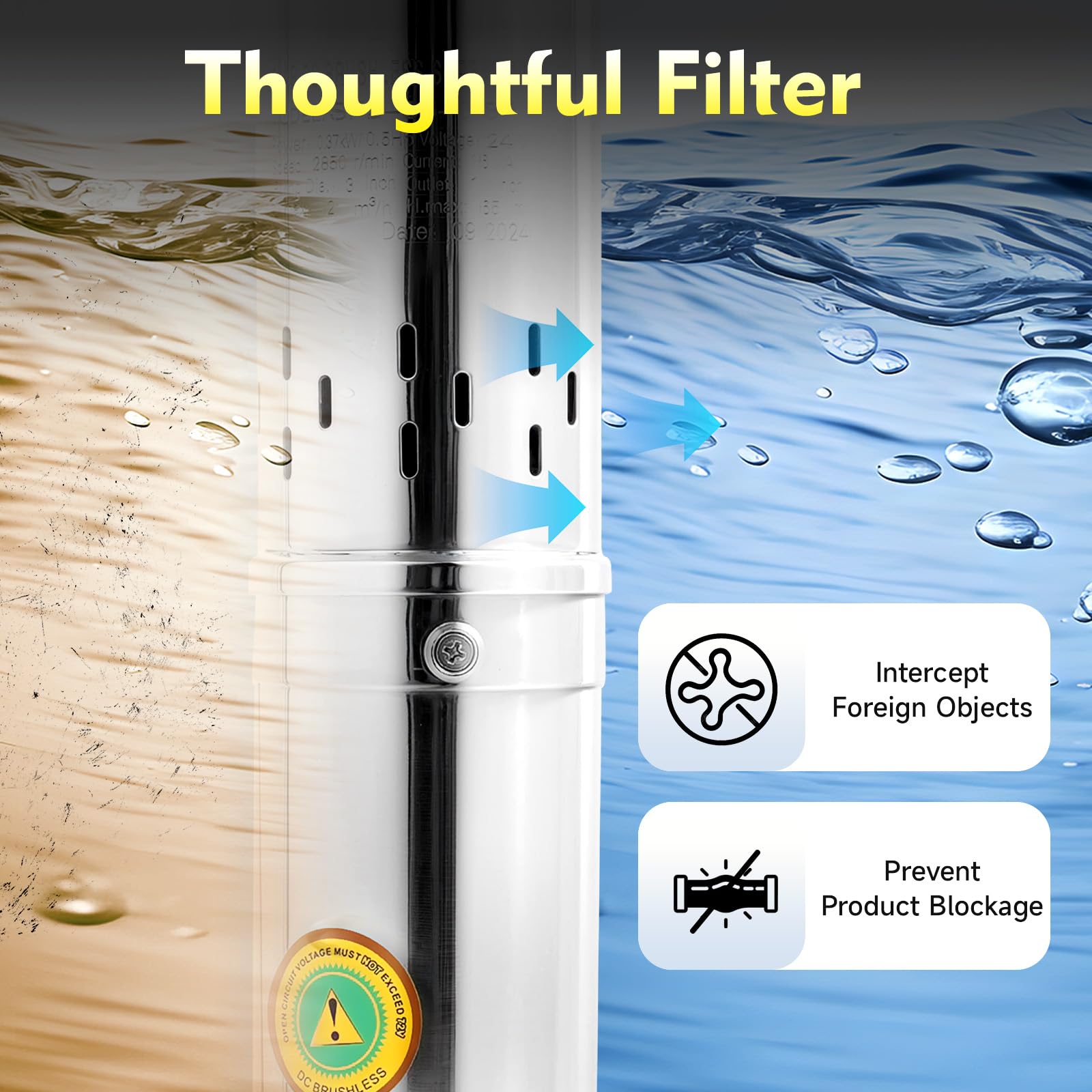 Solar Water Pump Deep Well, DC 24V 370W Stainless Steel Screw Pump 213ft Lift 2850 RPM Flow Deep Well Submersible Solar Water Pump Farm Ranch Irrigation Pump Kit - Image 2