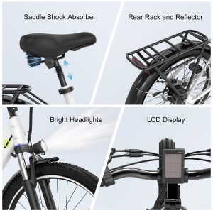 Cybervelo 1000 Peak Electric Bike for Adults,up 80 Miles 25AH Removable Battery Ebike, 26" Electric E Bike with 7-Speed,Adult Electric Bicycles for Commute Beach Snow Man Womens All Terrain