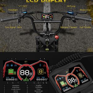 ANIIOKI Electric Bike for Adults with 60/70ah Battery, 30+ Mph Speed | 1200/2800W Peak | 200 Miles Range | Fat Tire eBike | Commuting Bike