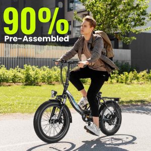 Vivi MT20UL Foldable Electric Bike 20" x3.0 Fat Tire Electric Bike with 48V 499.2WH Removable Battery, Peak 1000W, Up to 50 Miles EBike, 7-Speed, 21.7MPH, Cruise Control, SGS Certified to UL2849