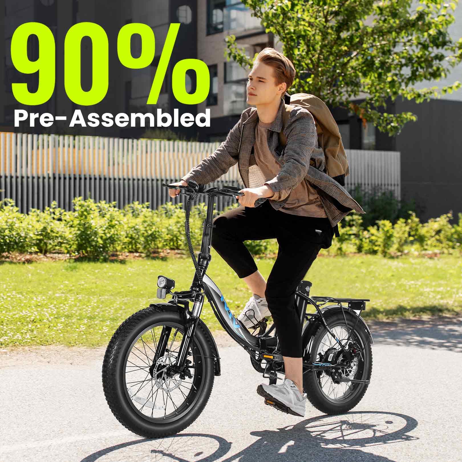 Vivi MT20UL Foldable Electric Bike 20" x3.0 Fat Tire Electric Bike with 48V 499.2WH Removable Battery, Peak 1000W, Up to 50 Miles EBike, 7-Speed, 21.7MPH, Cruise Control, SGS Certified to UL2849 - Image 2