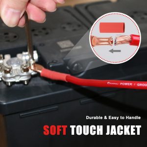 AWELTEC 8 Gauge Wire, 25 Feet Red Power Ground Wire Cable, Primary Automotive Wire, Copper Clad Aluminum Wire for Battery Cable, Car Audio, Amp Wiring, Generator, Automotive, RV