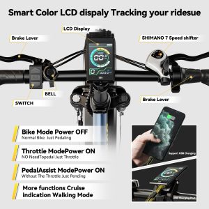 Kebiko 1000W Folding Electric Bike,48V 20AH Removable Battery E Bike,30+MPH,80 Miles Max Range Electric Bike for Adults,20" Fat Tire Foldable ebike,Adult Electric Bicycle for Commute Beach Snow