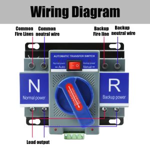 XINTAIHELE Dual Power Automatic Transfer Switch 110V 2P 63A Generator Changeover Switch for Home Backup Power Supply 50HZ 60HZ ATS