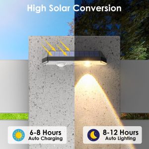 LIANGLOME Solar Fence Lights Outdoor - 2700/4000/6000K 3 Mode, Waterproof LED, Fence Light Solar Powered for Outside, Backyard/Railing/Step/Patio/Wall and Home Improvement(8 Pack)