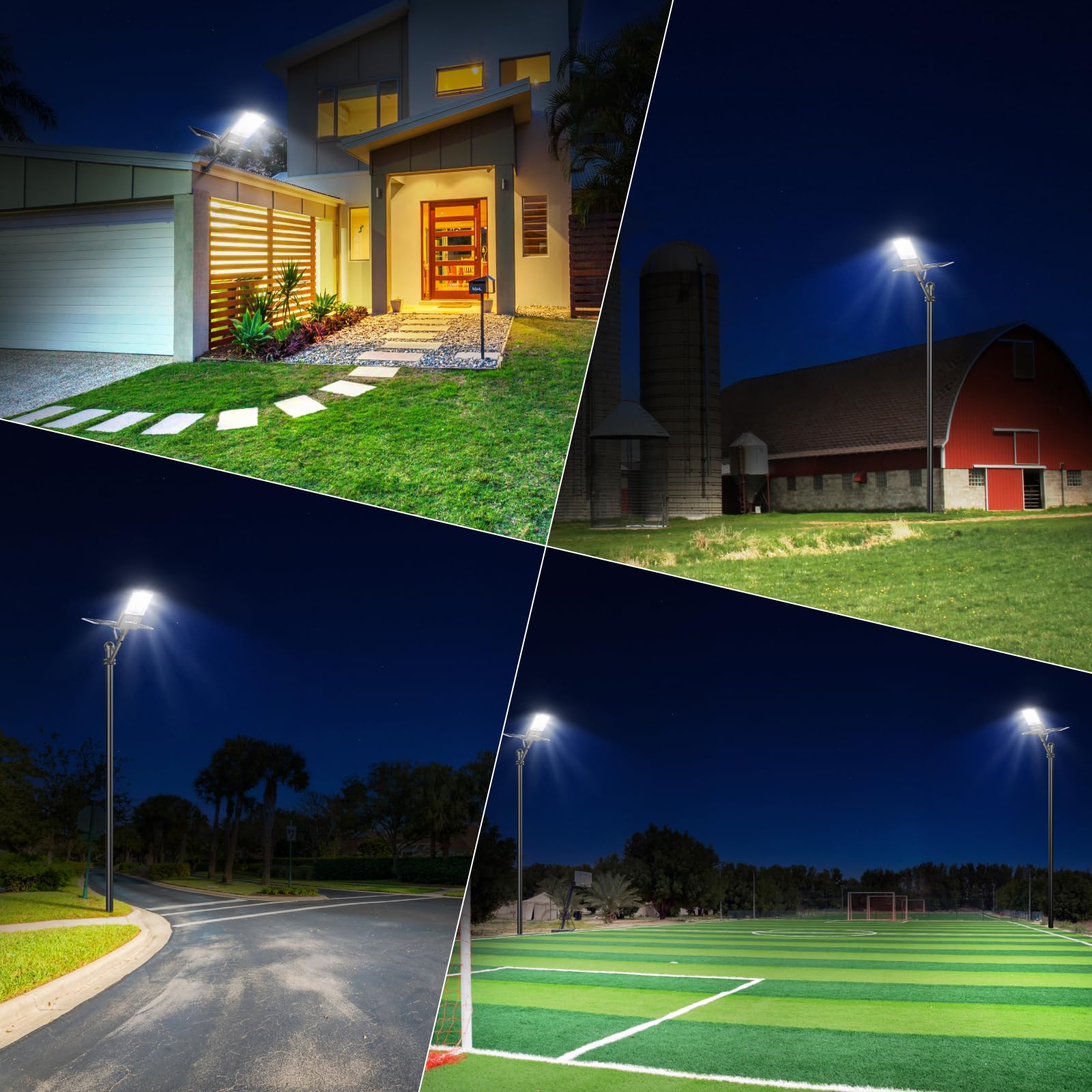 7000W Solar Street Lights Outdoor, 2PCS 40000mAh IP67 Waterproof Solar Flood Lights 7000K 550000LM Bright LED Beads Commercial Parking Light with Remote Control for Street, Court, Barn, Parkling Lot - Image 4