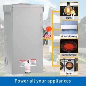 100A Generator Transfer Switch,24000W General-Duty Double-Throw Safety Switch,120/240-Volt Transfer Switches,Stronger Stability Manual Transfer Switches,NEMA 3R Standards for Outdoor and Indoor