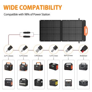 GRECELL 100W Solar Panel for Power Station Generator, 21.5V Portable Foldable Solar Panel with Fast Charger and Adjustable Kickstand Solar Cell Charger for Outdoor Camping RV Van Travel