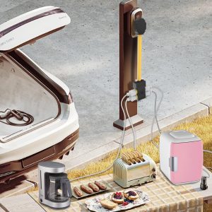 [240V to 120V] 30 Amp to 20 Amp 110 Adapter with Circuit Breaker Dryer Adapter Cord Distribution NEMA 14-30 Adapter to 4X 5-15R/5-20R T-Blade Multiple Use ETL Listed 1.5 FT Household Outlet