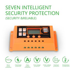 GRENGY 20A PWM Solar Charge Controller 12V 24V Auto with Intelligent Temperature Monitor, Solar Panel Regulator with LCD Display Dual USB Fit for AGM, Sealed, Gel, Flooded, Lifepo4