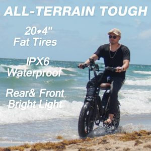 Mukkpet Ninja Moped Ebike,Peak 1500W Motor Electric Bike for Adult,120Miles 32MPH 30AH Removeable Battery Ebike,20"" x4.0 Fat Tires,7-Speed,Dual Suspension, 2 Seater (Standard)