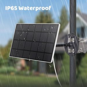 NETVUE Solar Panel for Bird Feeder Camera only, Type-C Charger, IP65 Waterproof for Outdoors, 3W Continuously Power Supply, 360° Swivel Bracket