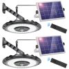 ropelux Solar Lights Outdoor Indoor, 3000LM Dimmable 5 Modes (2 All Day Modes) Motion Sensor Solar Shed Barn Light with Remote IP65 Waterproof for Gazebo Yard Patio Security Lighting, 2 Pack