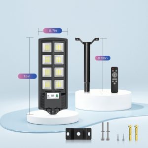 WYWNA Solar Lights Outdoor, 6000K LED Solar Lights Outdoor Waterproof, Solar Flood Lights Outdoor with Motion Sensor and Remote Control, Solar Street Light Dusk to Dawn 2-Pack