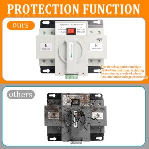 2P 63A 110V Dual Power Automatic Transfer Switch, ATS Generator Changeover Switch 50HZ/60HZ, White