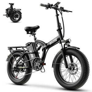 Kebiko 1000W Folding Electric Bike,48V 20AH Removable Battery E Bike,30+MPH,80 Miles Max Range Electric Bike for Adults,20" Fat Tire Foldable ebike,Adult Electric Bicycle for Commute Beach Snow